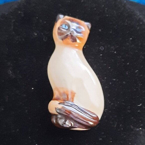 Avon Ceramic Siamese Cat Brooch - Picture 2 of 3